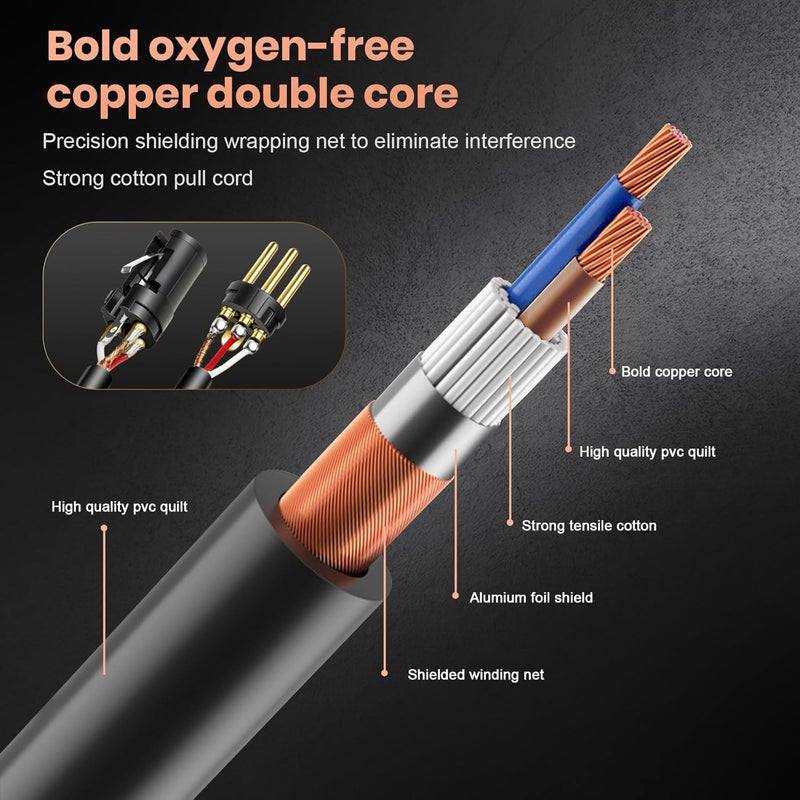 Czgor DMX Cable 6.5ft 16 Pack, Flexible 3-Pin Gold-Plated XLR Male to Female Cable Wire for Stage Lighting Signal XLR Connection Compatible with Microphone, Stage Light, Par Light Input & Output - Image 2